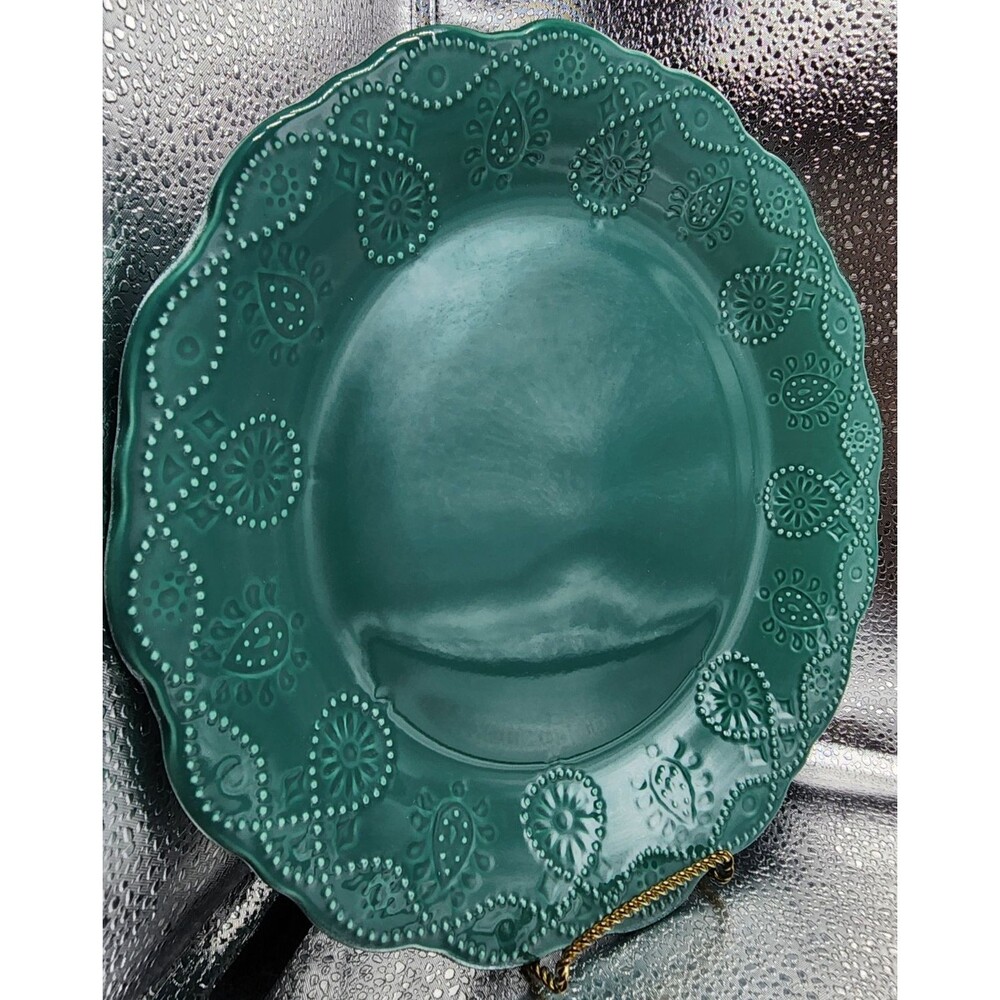 Pioneer Woman Teal Cowgirl Lace Dinner Plates (Set of 4) READ LISTING! - Picture 4 of 16